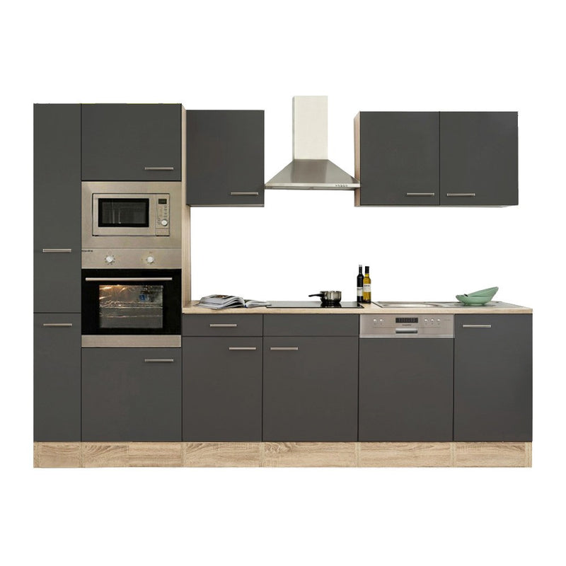 Yorki 310 konyhabútor sonoma tölgy korpusz,selyemfényű antracit fronttal