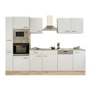 Yorki 310 konyhabútor sonoma tölgy korpusz,selyemfényű fehér fronttal