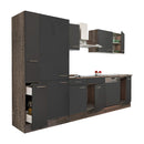 Yorki 310 konyhabútor yorki tölgy korpusz,selyemfényű antracit fronttal polcos szekrénnyel