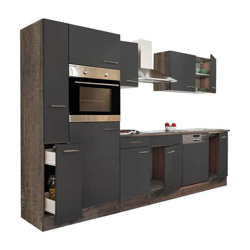 Yorki 310 konyhabútor yorki tölgy korpusz,selyemfényű antracit fronttal