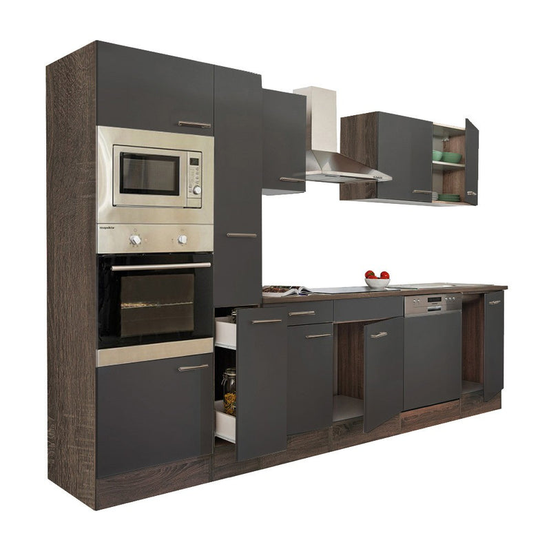 Yorki 310 konyhabútor yorki tölgy korpusz,selyemfényű antracit fronttal