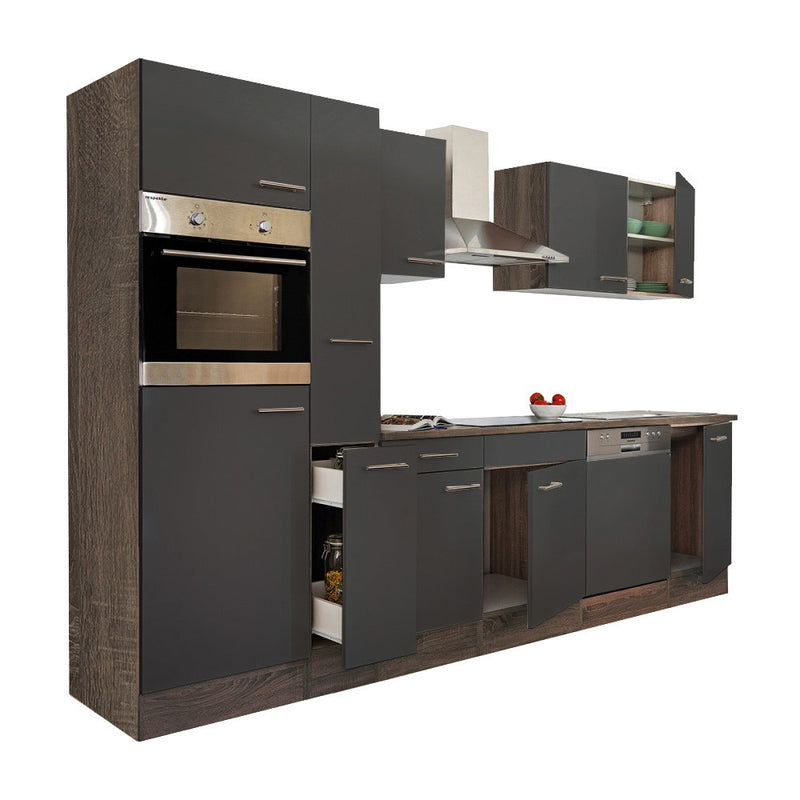 Yorki 310 konyhabútor yorki tölgy korpusz,selyemfényű antracit fronttal