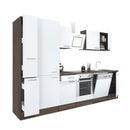 Yorki 310 konyhabútor yorki tölgy korpusz,selyemfényű fehér front alsó sütős elemmel polcos szekrénnyel