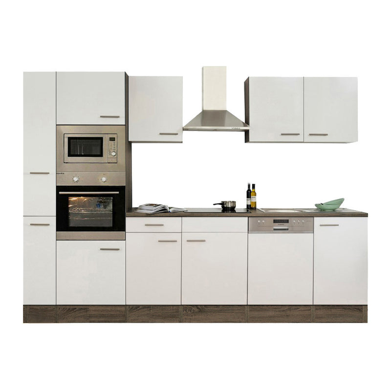 Yorki 310 konyhabútor yorki tölgy korpusz,selyemfényű fehér fronttal