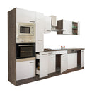 Yorki 310 konyhabútor yorki tölgy korpusz,selyemfényű fehér fronttal