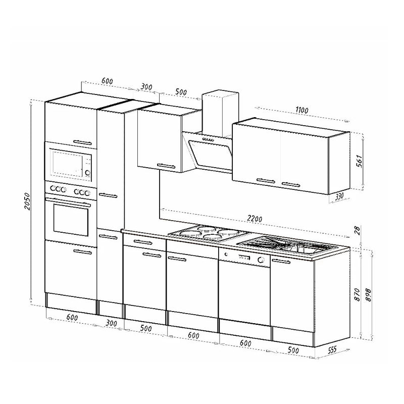 Yorki 310 konyhabútor yorki tölgy korpusz,selyemfényű fehér fronttal