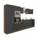 Yorki 330 konyhabútor yorki tölgy korpusz,selyemfényű antracit fronttal polcos szekrénnyel