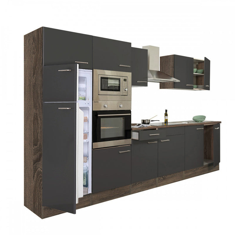 Yorki 330 konyhabútor yorki tölgy korpusz,selyemfényű antracit fronttal