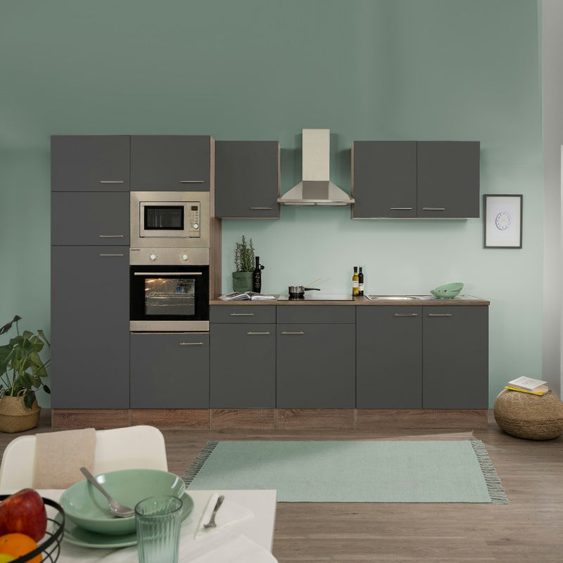 Yorki 330 konyhabútor yorki tölgy korpusz,selyemfényű antracit fronttal