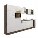 Yorki 330 konyhabútor yorki tölgy korpusz,selyemfényű fehér fronttal