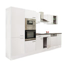 Yorki 340 konyhabútor fehér korpusz,selyemfényű fehér fronttal polcos szekrénnyel