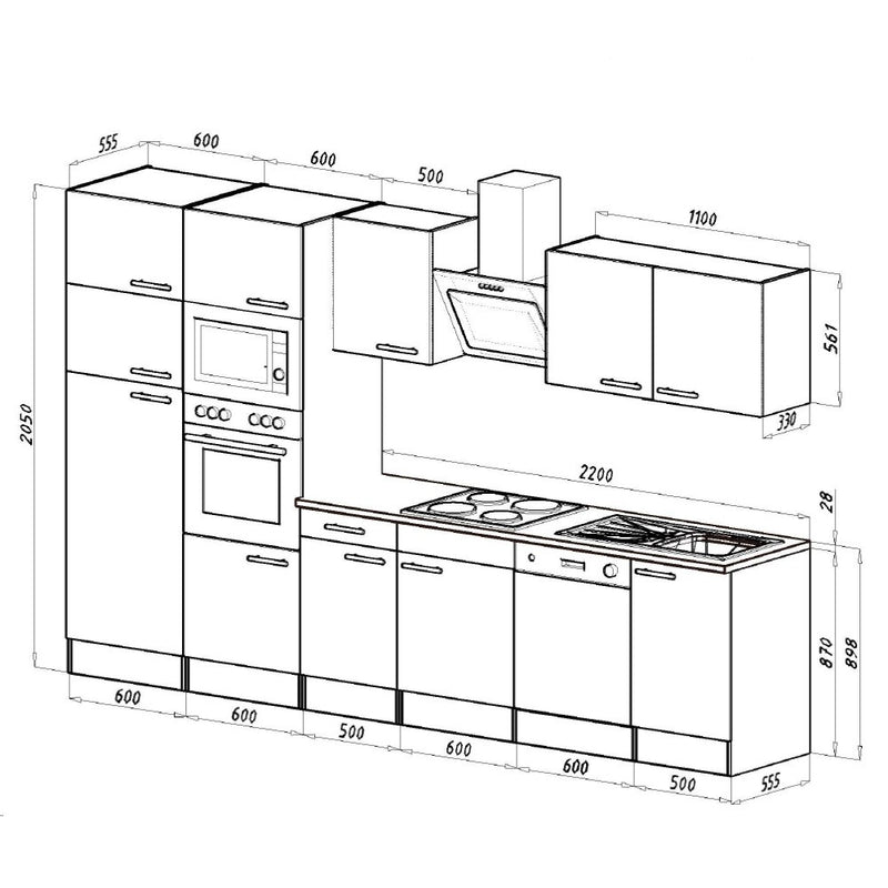 Yorki 340 konyhabútor sonoma tölgy korpusz,selyemfényű antracit fronttal