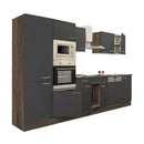 Yorki 340 konyhabútor yorki tölgy korpusz,selyemfényű antracit fronttal polcos szekrénnyel