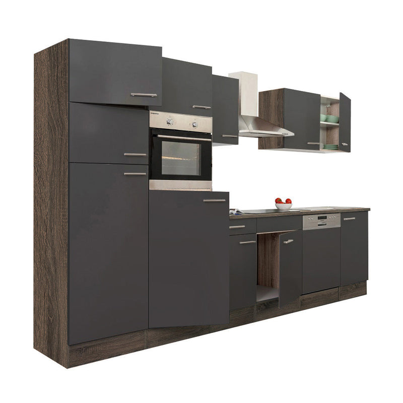 Yorki 340 konyhabútor yorki tölgy korpusz,selyemfényű antracit fronttal