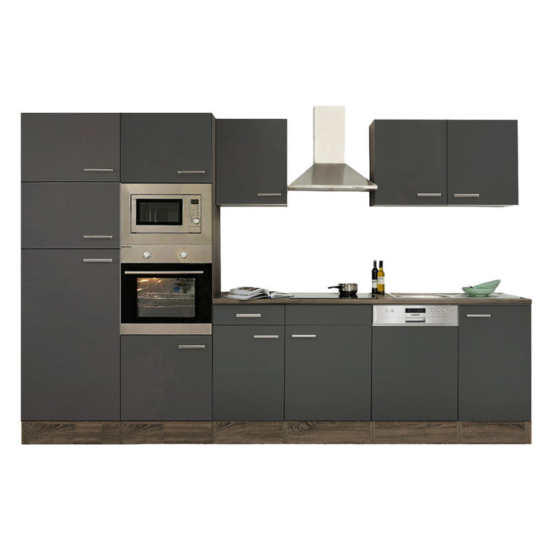 Yorki 340 konyhabútor yorki tölgy korpusz,selyemfényű antracit fronttal