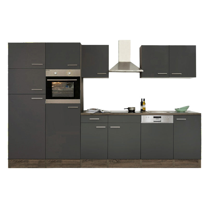 Yorki 340 konyhabútor yorki tölgy korpusz,selyemfényű antracit fronttal