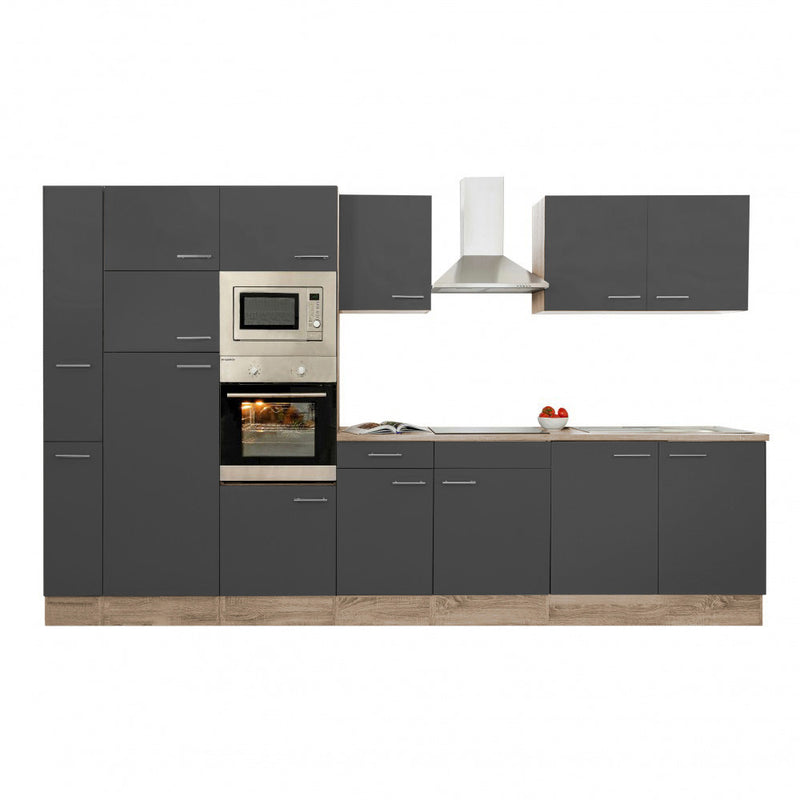 Yorki 360 konyhabútor sonoma tölgy korpusz,selyemfényű antracit fronttal