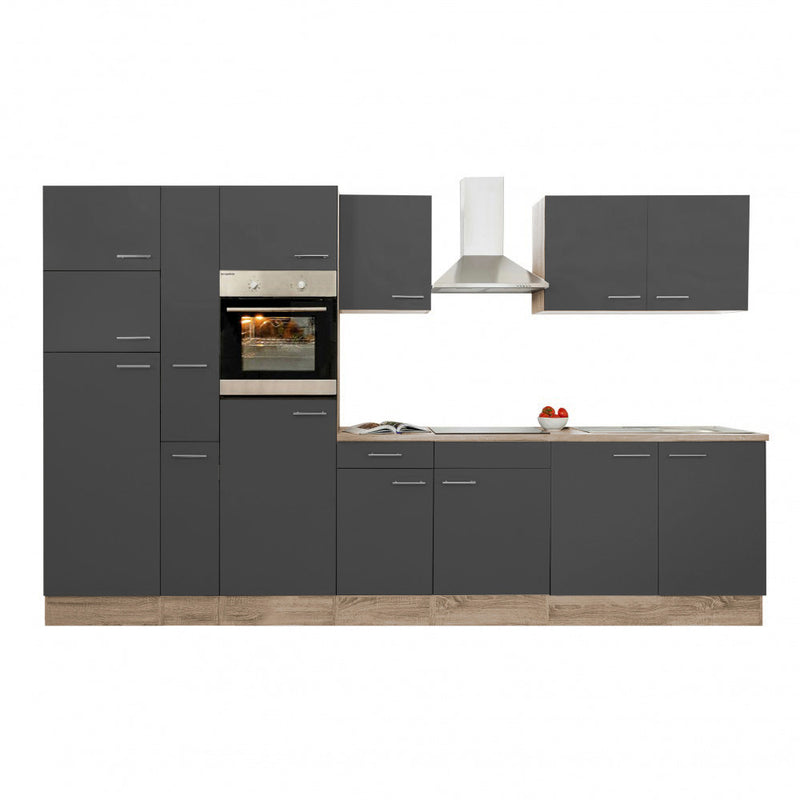 Yorki 360 konyhabútor sonoma tölgy korpusz,selyemfényű antracit fronttal