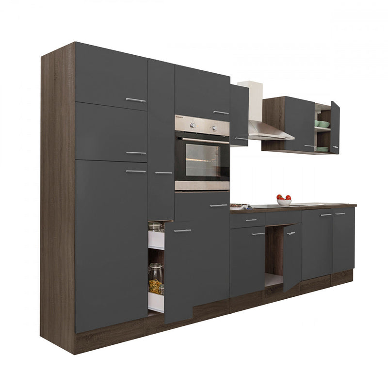 Yorki 360 konyhabútor yorki tölgy korpusz,selyemfényű antracit fronttal