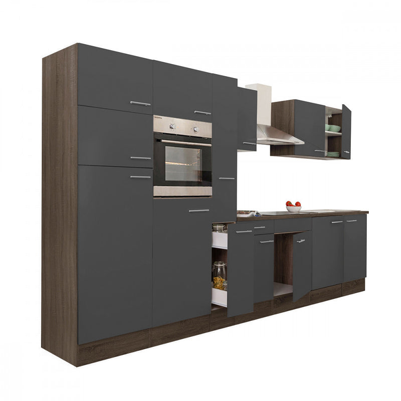 Yorki 360 konyhabútor yorki tölgy korpusz,selyemfényű antracit fronttal