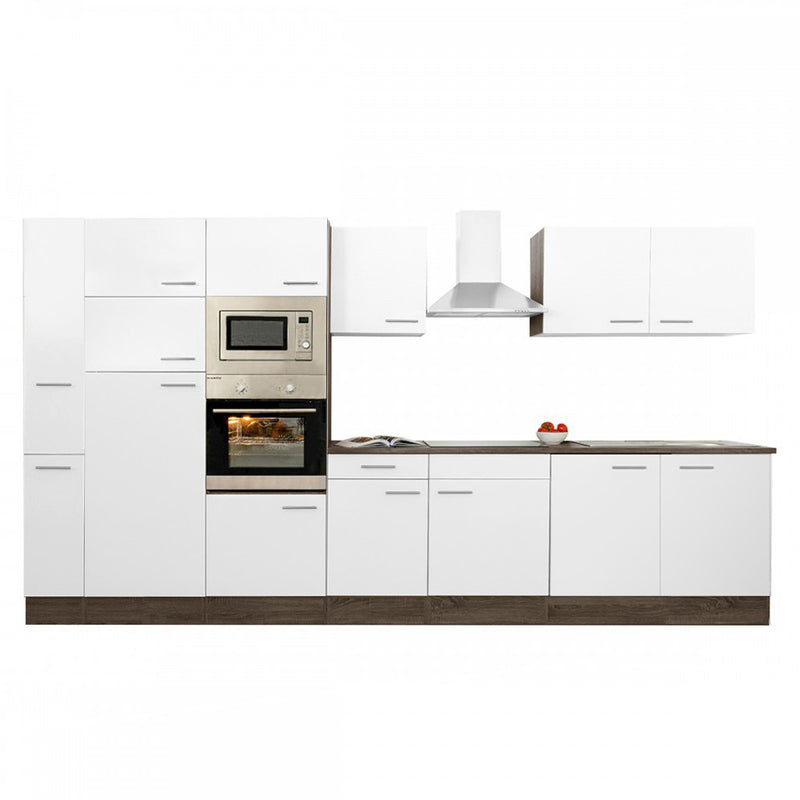 Yorki 360 konyhabútor yorki tölgy korpusz,selyemfényű fehér fronttal