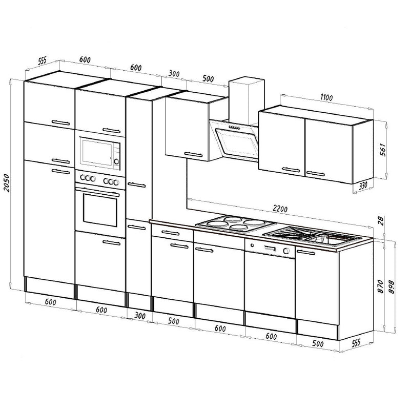 Yorki 370 konyhabútor fehér korpusz,selyemfényű antracit fronttal