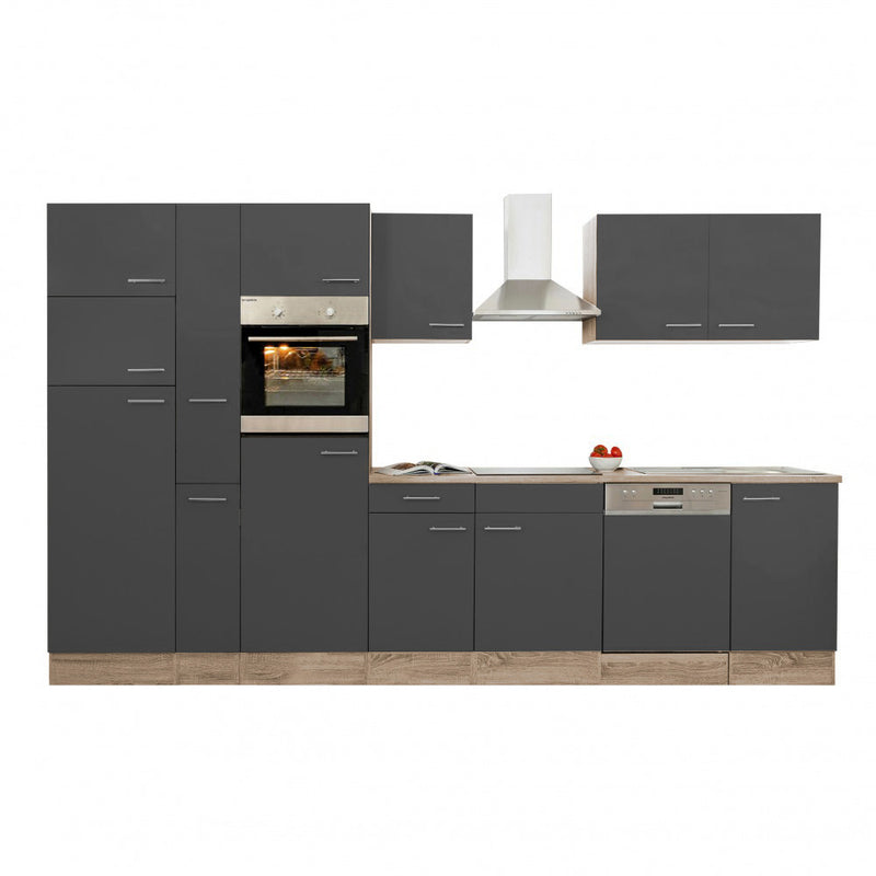 Yorki 370 konyhabútor sonoma tölgy korpusz,selyemfényű antracit fronttal