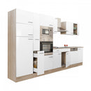 Yorki 370 konyhabútor sonoma tölgy korpusz,selyemfényű fehér fronttal