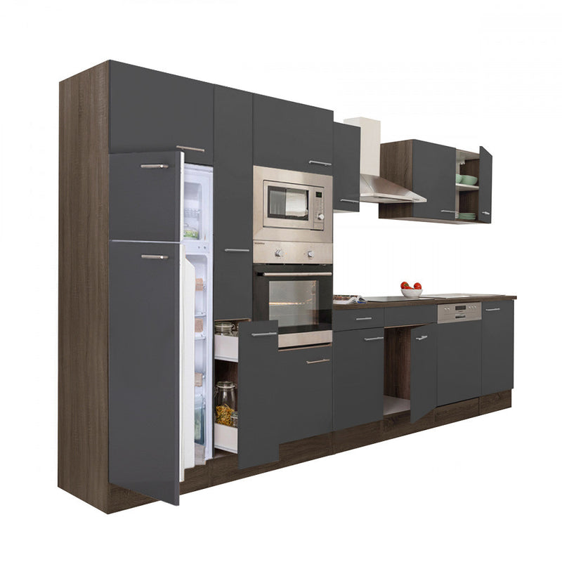 Yorki 370 konyhabútor yorki tölgy korpusz,selyemfényű antracit fronttal