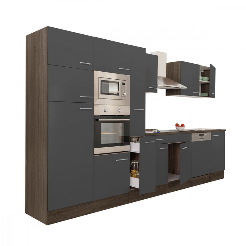 Yorki 370 konyhabútor yorki tölgy korpusz,selyemfényű antracit fronttal