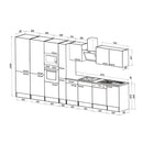 Yorki 430 konyhabútor yorki tölgy korpusz,selyemfényű antracit fronttal alulfagyasztós hűtős szekrénnyel