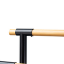 Törölközőtartó, fekete fém/bambusz, LABAN