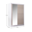 Tolóajtós szekrény, fehér/craft tölgy, 150x215 cm, LADDER