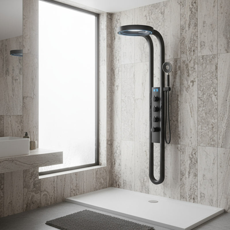 Aquajet hidromasszázs zuhanypanel fekete