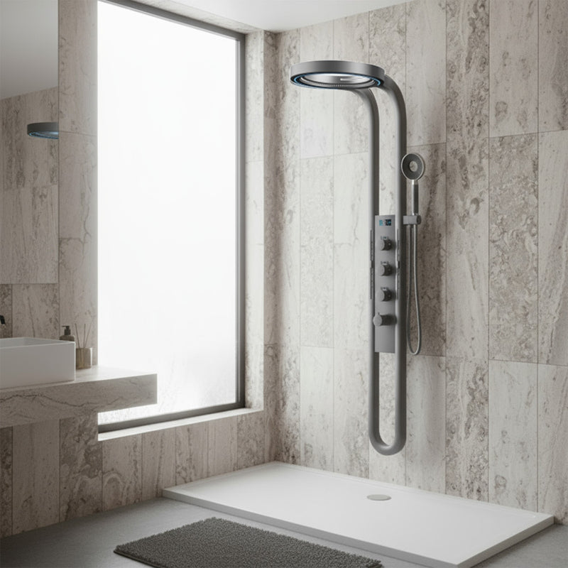 Aquajet hidromasszázs zuhanypanel szürke