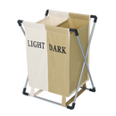 Szövet szennyestartó kosár, bézs/barna, LAUNDRY NEW TYP 2