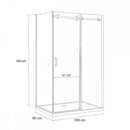 Bold-in 80x100 cm aszimmetrikus zuhanykabin zuhanytálca nélkül fekete