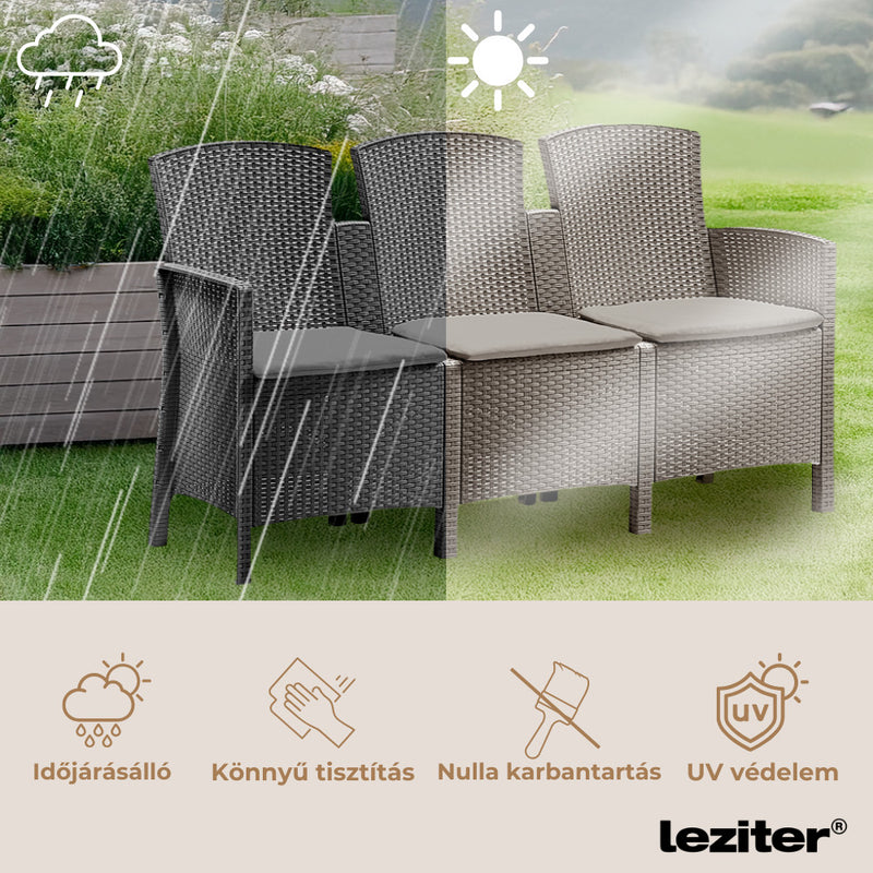 Lima 3 üléses kerti kanapé grafit