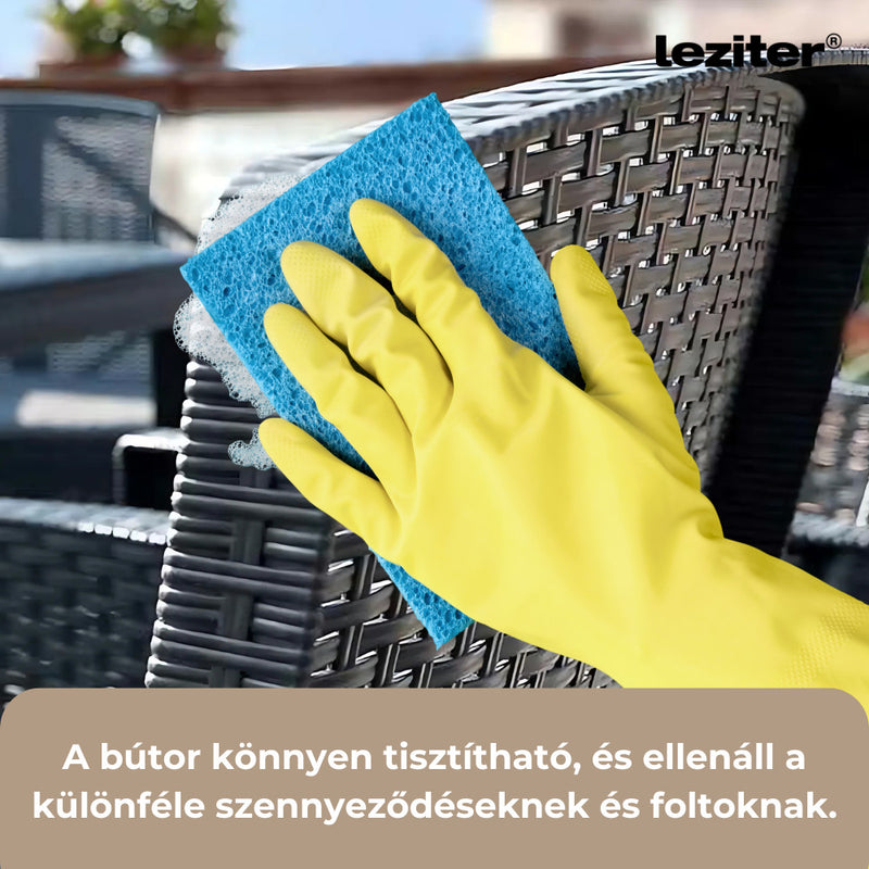 Lima műrattan karfás szék grafit