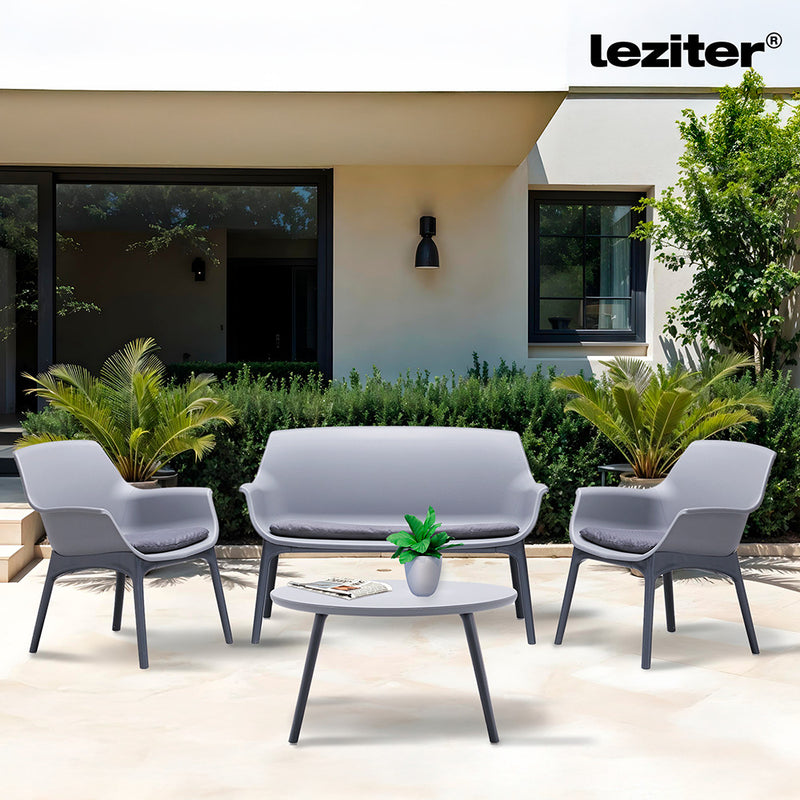 Tampa 4 személyes kerti bútor garnitúra szürke-grafit