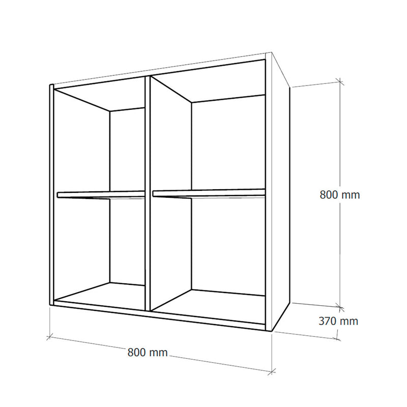 Boxie nyitott fali szekrény 80x80x37 cm kék
