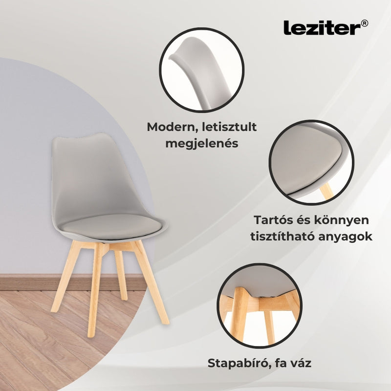 Ravena 4+1 étkező garnitúra fehér-szürke