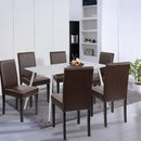 Megan 6+1 étkező garnitúra fehér-barna