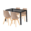 Treva 4+1 étkező garnitúra fekete-bézs