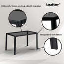 Clara 120 cm szögletes üveg étkezőasztal fekete