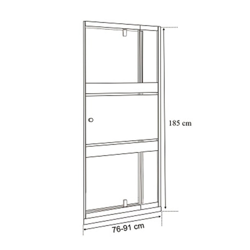 Flexi-S állítható zuhanyajtó 76-91x185 cm fekete