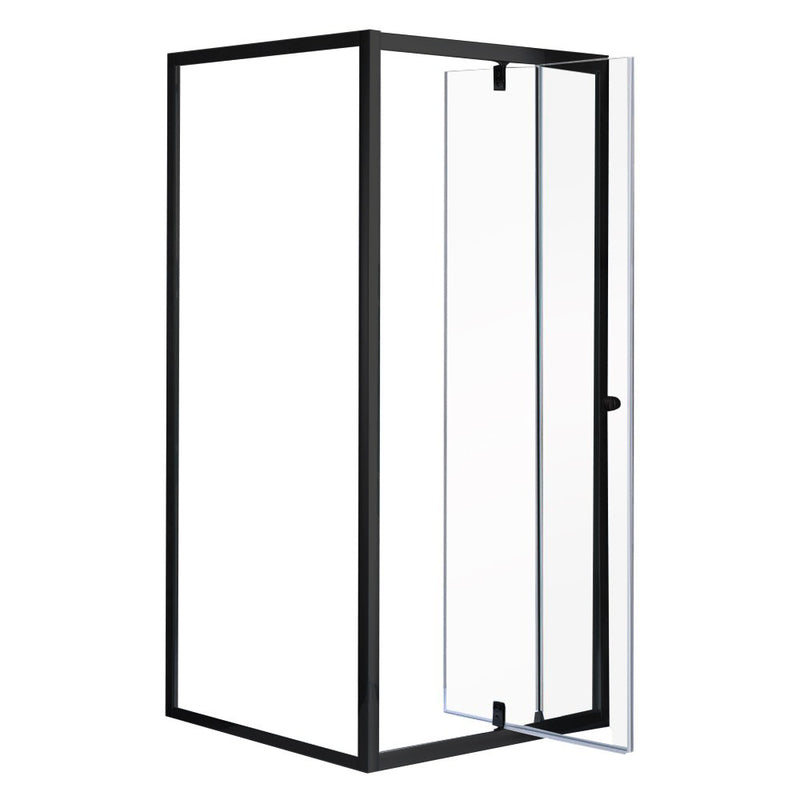 Flexi falsíkra szerelhető szögletes zuhanykabin 80x80 cm zuhanytálca nélkül fekete
