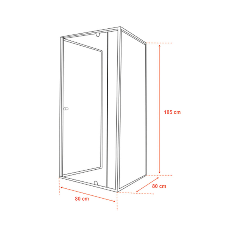 Flexi falsíkra szerelhető szögletes zuhanykabin 80x80 cm zuhanytálca nélkül fekete