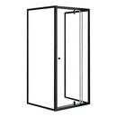 Flexi falsíkra szerelhető szögletes zuhanykabin 90x90 cm zuhanytálca nélkül fekete