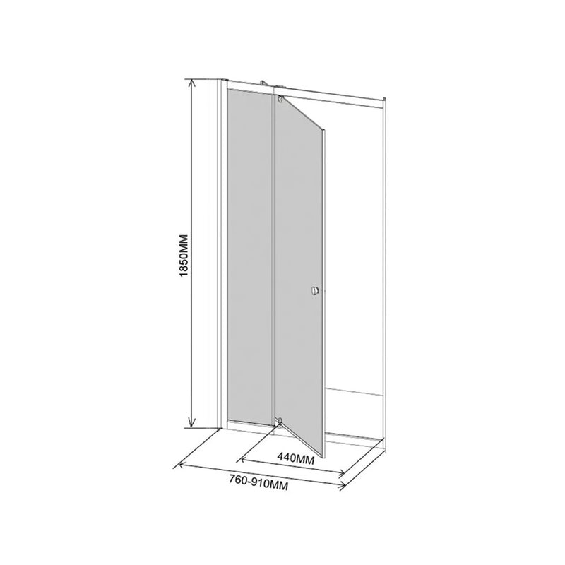 Flexi állítható zuhanyajtó 76-91x185 cm fekete